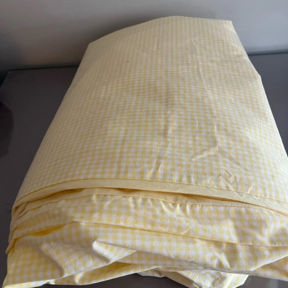 Pottery Barn Kids Yellow Checkered Duvet Cover